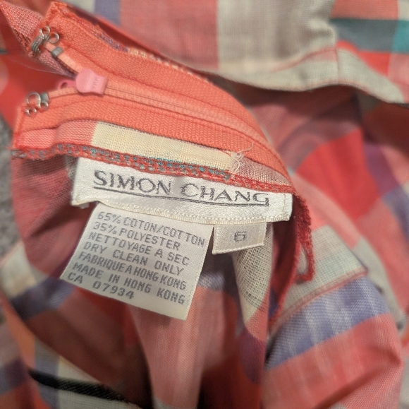 Vintage 1980s Does 50s Simon Chang Plaid Dress – Multicolor, Fit & Flare, Size 6 - Picture 8 of 8
